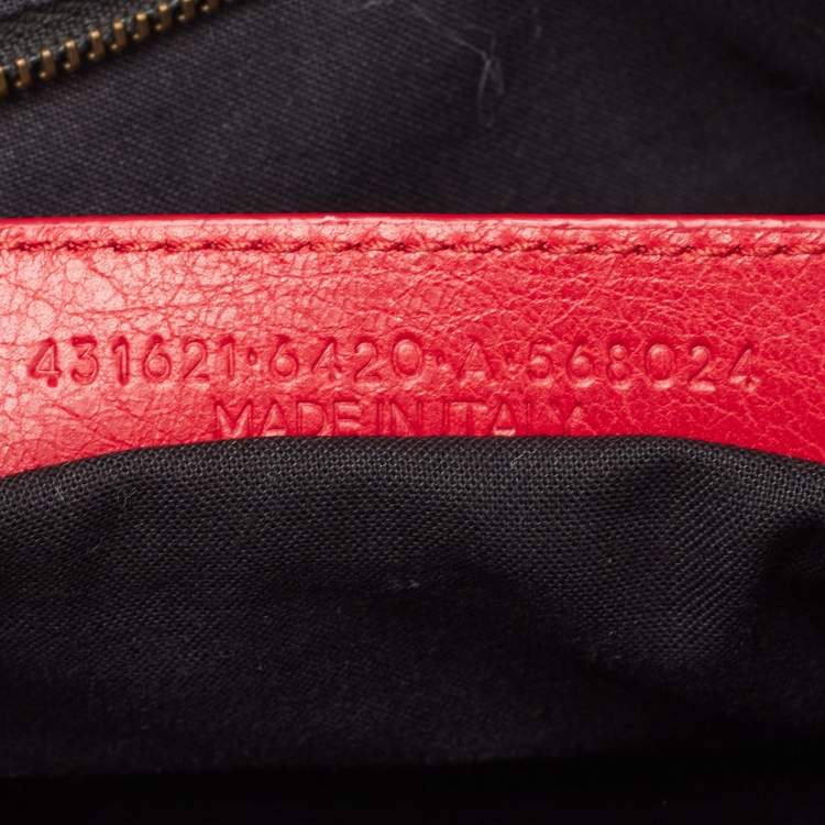 Pre Owned Balenciaga Red Leather Small Classic City RH Tote