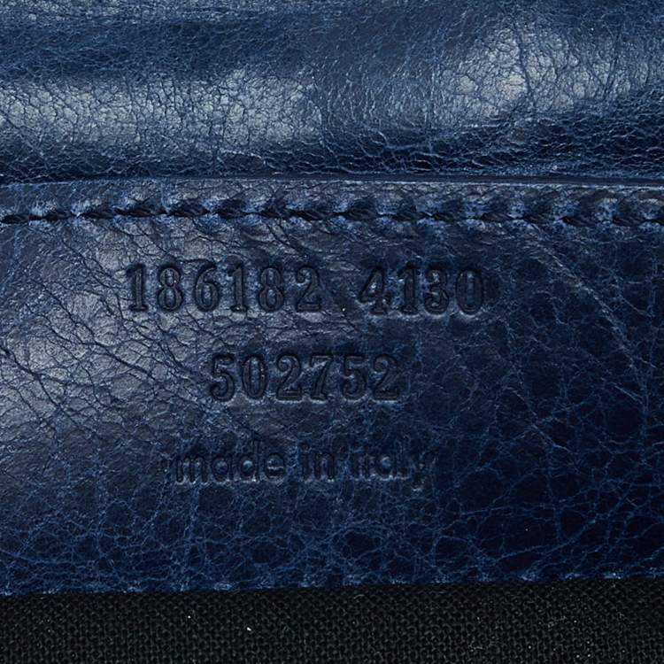 Pre Owned Balenciaga Blue Leather Giant 21 Envelope Clutch