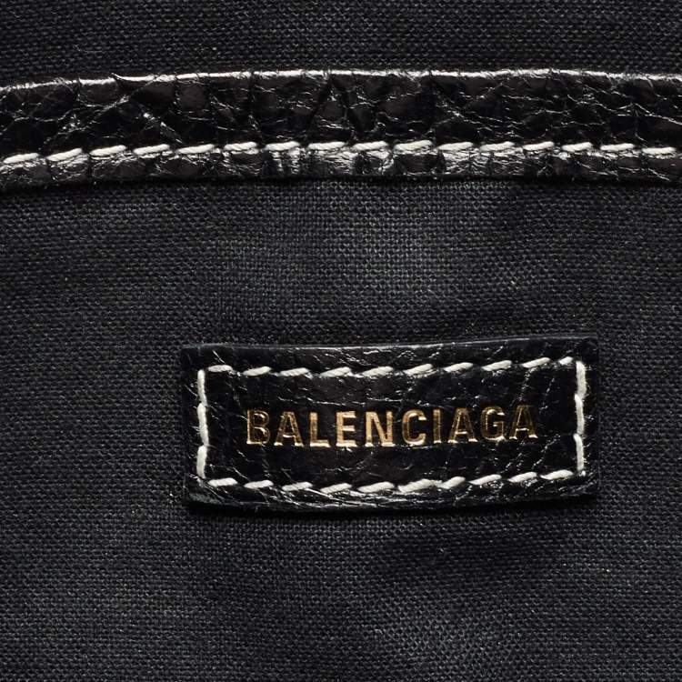 Pre Owned Balenciaga Tricolor Stripe Leather Bazar Pouch