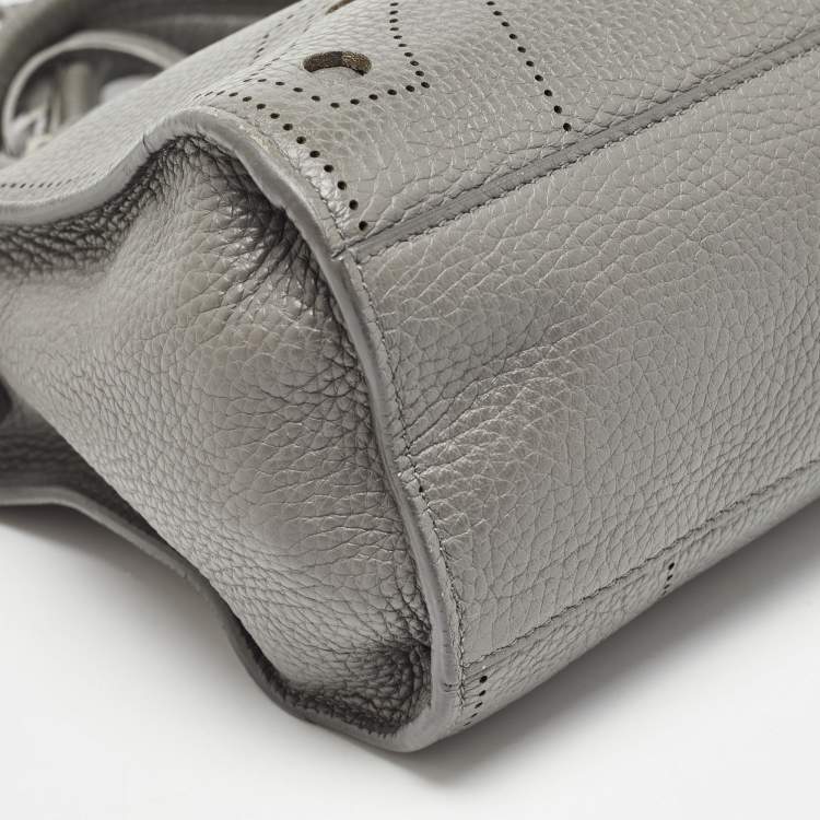 Pre Owned Balenciaga Grey Leather Blackout City Tote