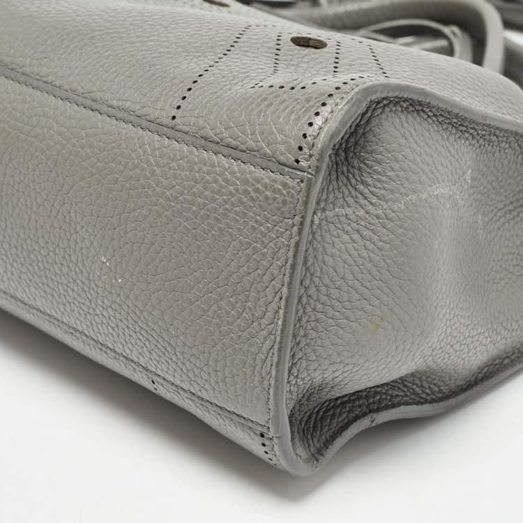 Pre Owned Balenciaga Grey Leather Blackout City Tote