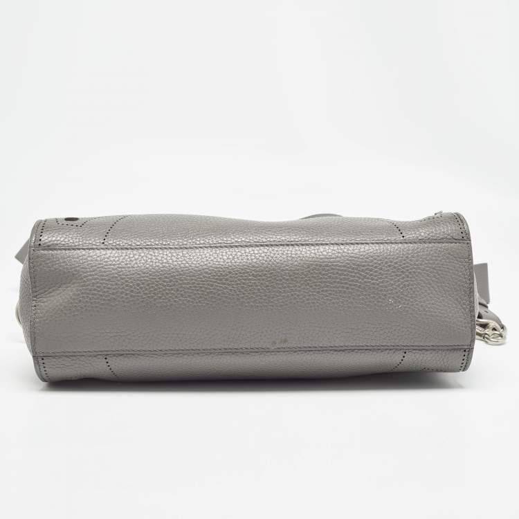 Pre Owned Balenciaga Grey Leather Blackout City Tote