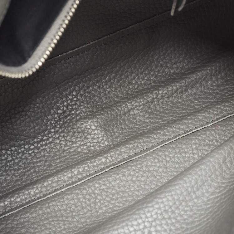Pre Owned Balenciaga Grey Leather Blackout City Tote