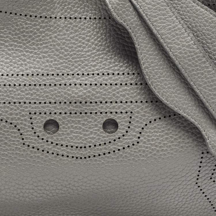 Pre Owned Balenciaga Grey Leather Blackout City Tote