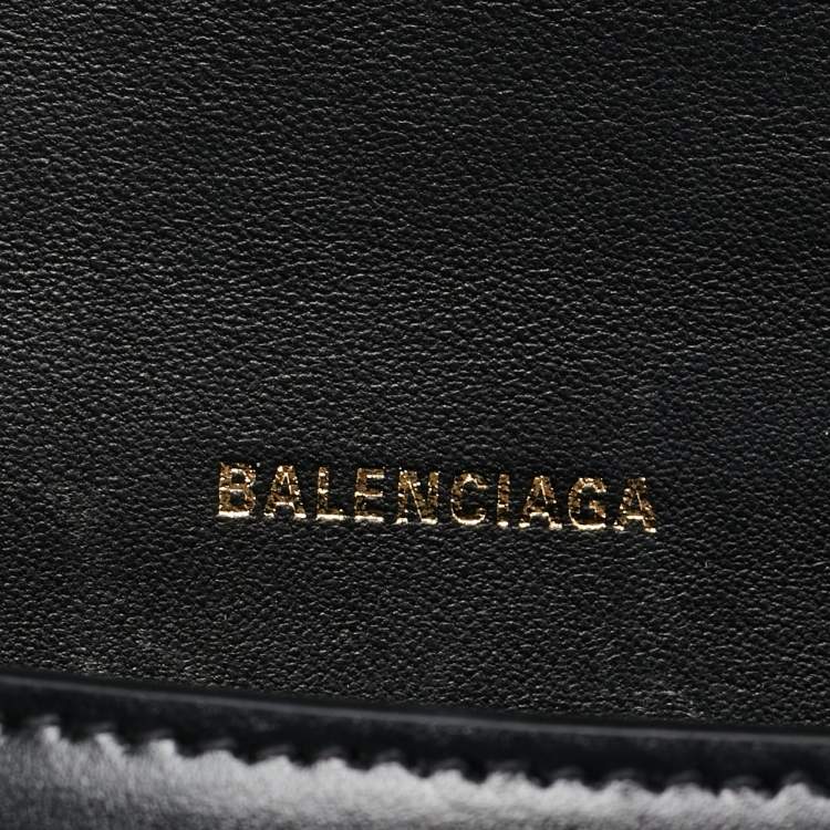 Pre Owned Balenciaga Black Leather Small Hourglass Top Handle Bag