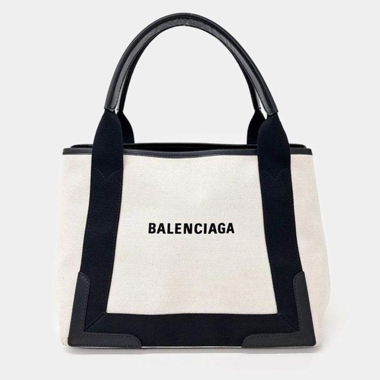 Balenciaga Cream Canvas Small Cabas Tote Bag Balenciaga TLC