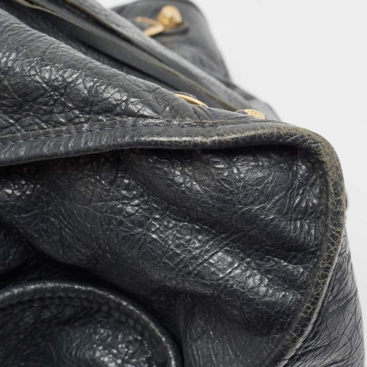 Pre Owned Balenciaga Grey Leather GGH Motorcycle City Bag