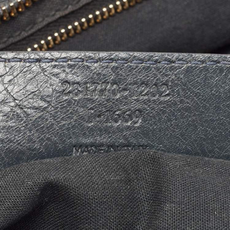 Pre Owned Balenciaga Grey Leather GGH Motorcycle City Bag