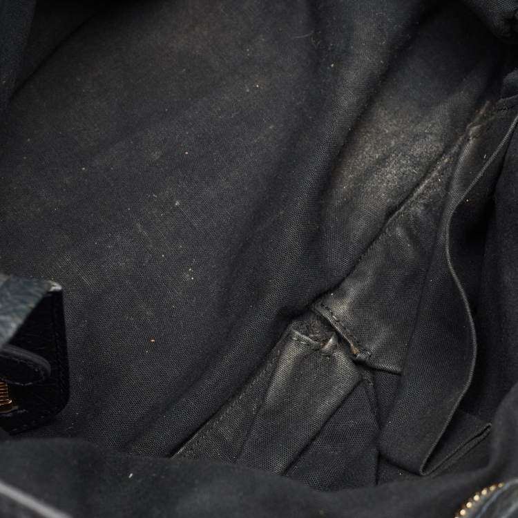 Pre Owned Balenciaga Grey Leather GGH Motorcycle City Bag