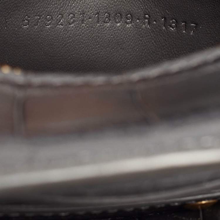 Pre Owned Balenciaga Dark Grey Croc Embossed Leather Neo Classic Bag