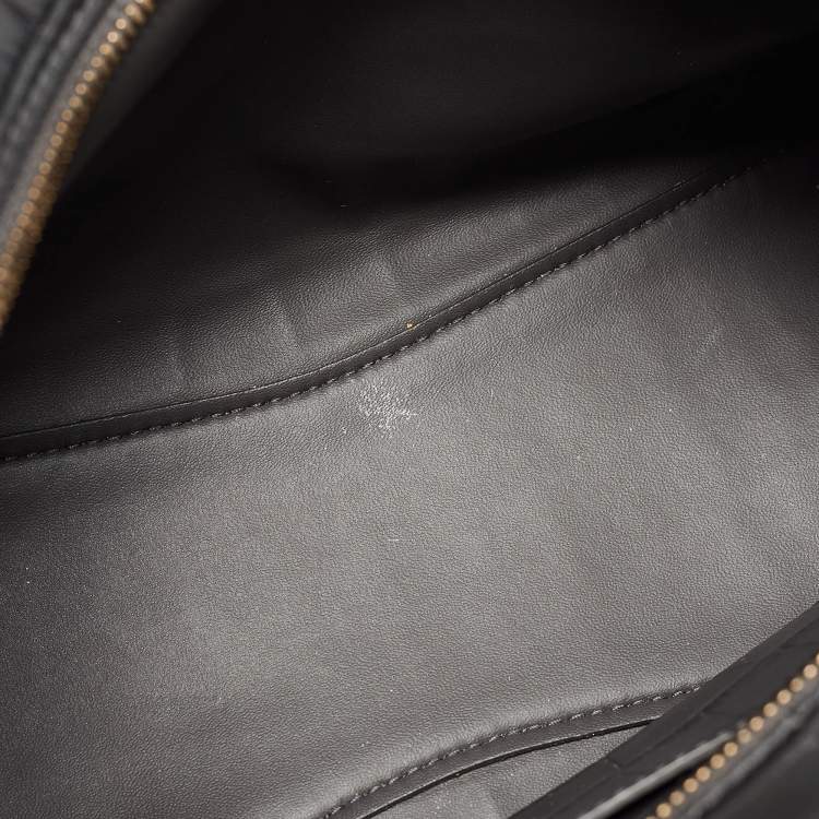 Pre Owned Balenciaga Dark Grey Croc Embossed Leather Neo Classic Bag