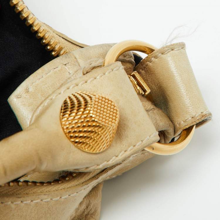 Pre Owned Balenciaga Beige Leather GGH Day Hobo