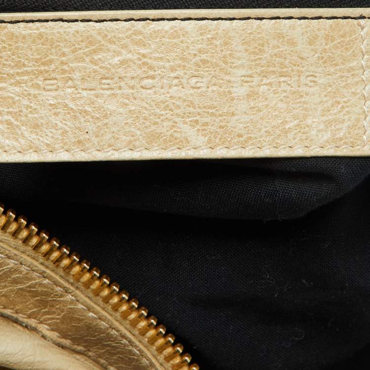 Pre Owned Balenciaga Beige Leather GGH Day Hobo