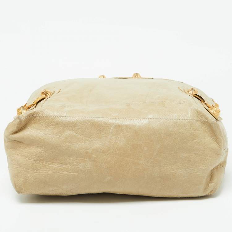 Pre Owned Balenciaga Beige Leather GGH Day Hobo