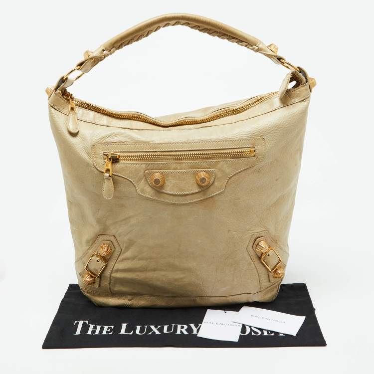 Pre Owned Balenciaga Beige Leather GGH Day Hobo