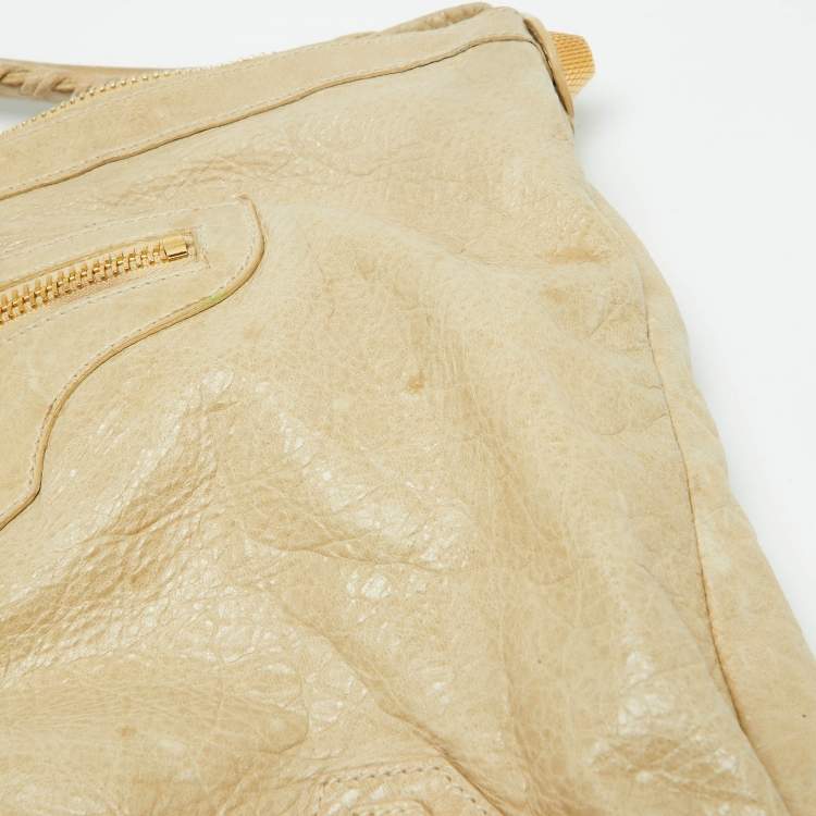 Pre Owned Balenciaga Beige Leather GGH Day Hobo