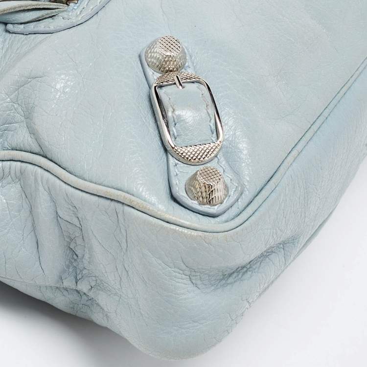 Pre Owned Balenciaga Blue Leather Classic Hip Crossbody Bag