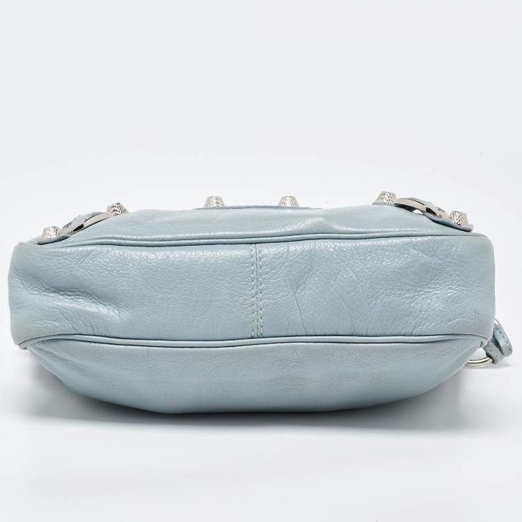 Pre Owned Balenciaga Blue Leather Classic Hip Crossbody Bag