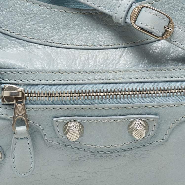 Pre Owned Balenciaga Blue Leather Classic Hip Crossbody Bag