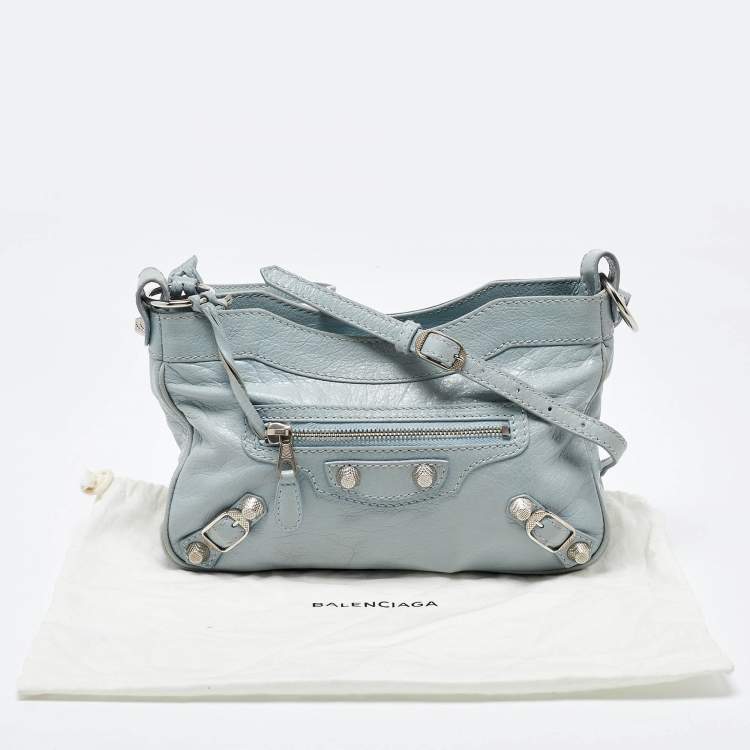 Pre Owned Balenciaga Blue Leather Classic Hip Crossbody Bag