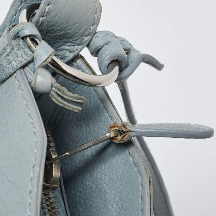 Pre Owned Balenciaga Blue Leather Classic Hip Crossbody Bag