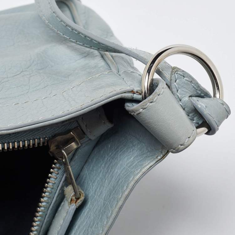 Pre Owned Balenciaga Blue Leather Classic Hip Crossbody Bag