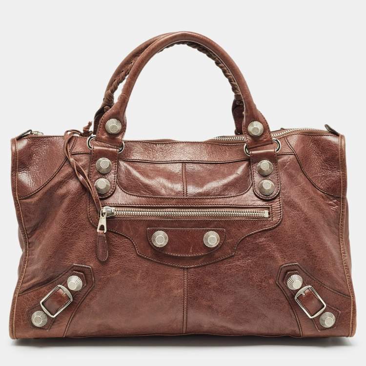 Pre Owned Balenciaga Brown Leather SGH Giant Work Bag