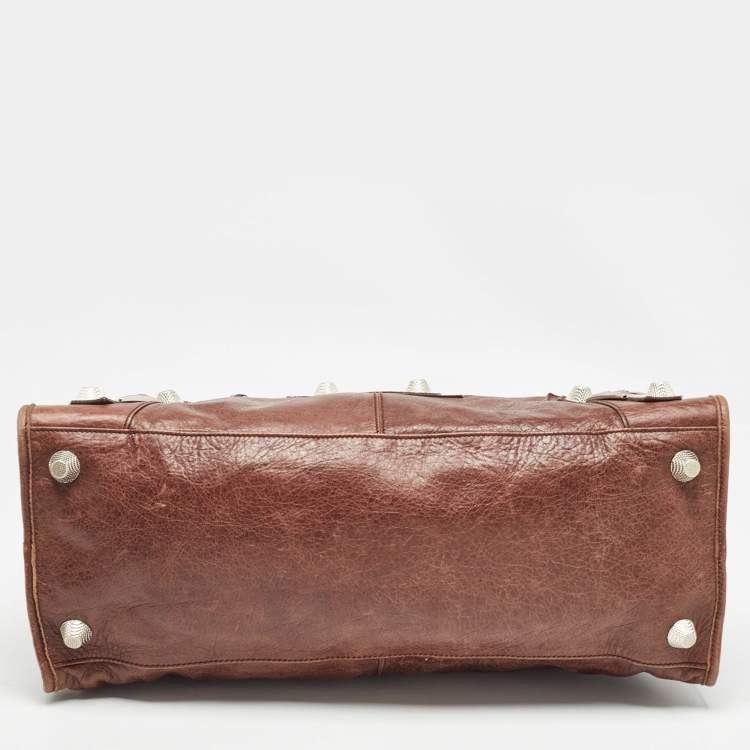 Pre Owned Balenciaga Brown Leather SGH Giant Work Bag