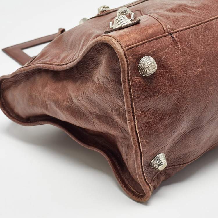 Pre Owned Balenciaga Brown Leather SGH Giant Work Bag