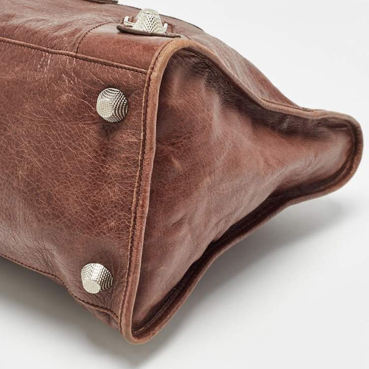 Pre Owned Balenciaga Brown Leather SGH Giant Work Bag