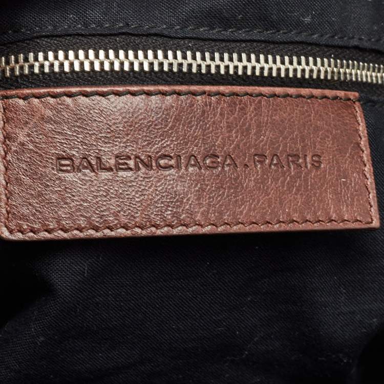 Pre Owned Balenciaga Brown Leather SGH Giant Work Bag