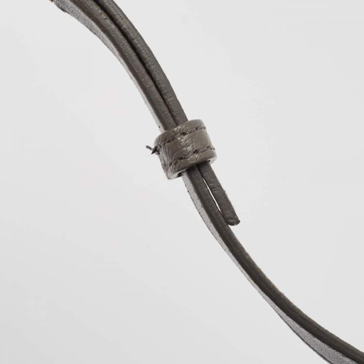 Pre Owned Balenciaga Grey Leather Mini Metallic Edge City Bag