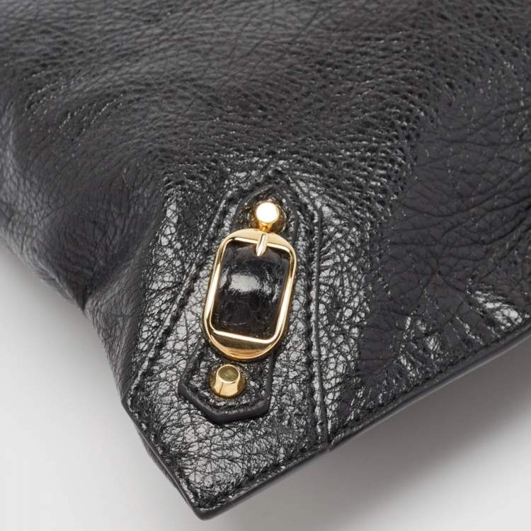 Pre Owned Balenciaga Black Leather Classic Hardware Small Pouch