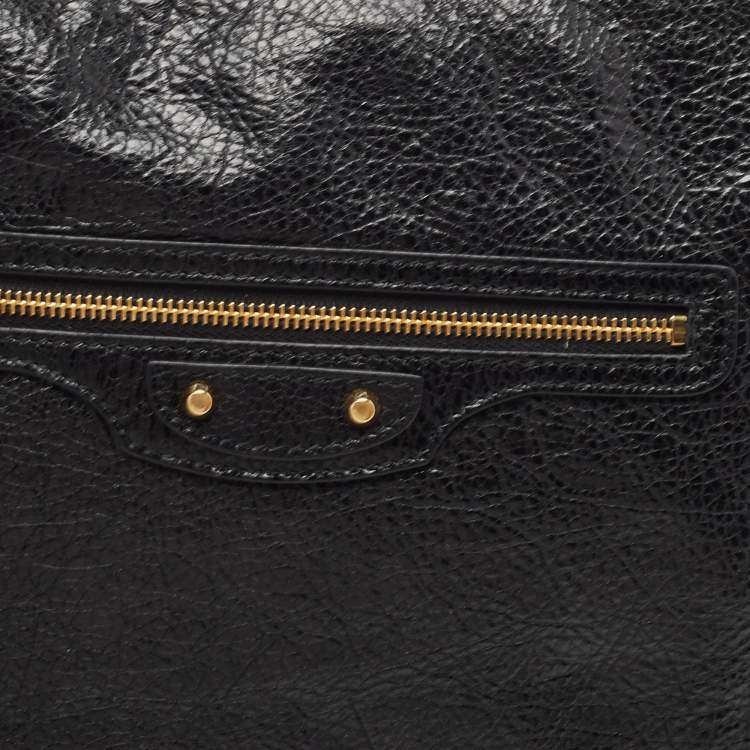 Pre Owned Balenciaga Black Leather Classic Hardware Small Pouch