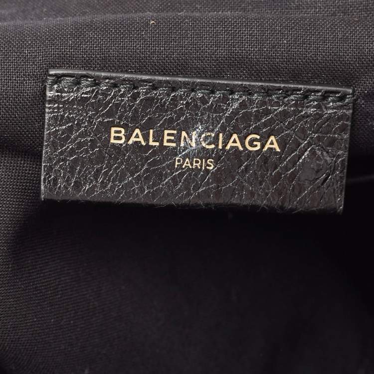 Pre Owned Balenciaga Black Leather Classic Hardware Small Pouch