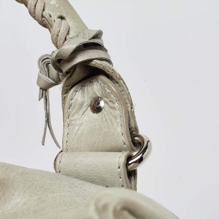 Pre Owned Balenciaga Light Blue Leather GSH Mid Day Bag