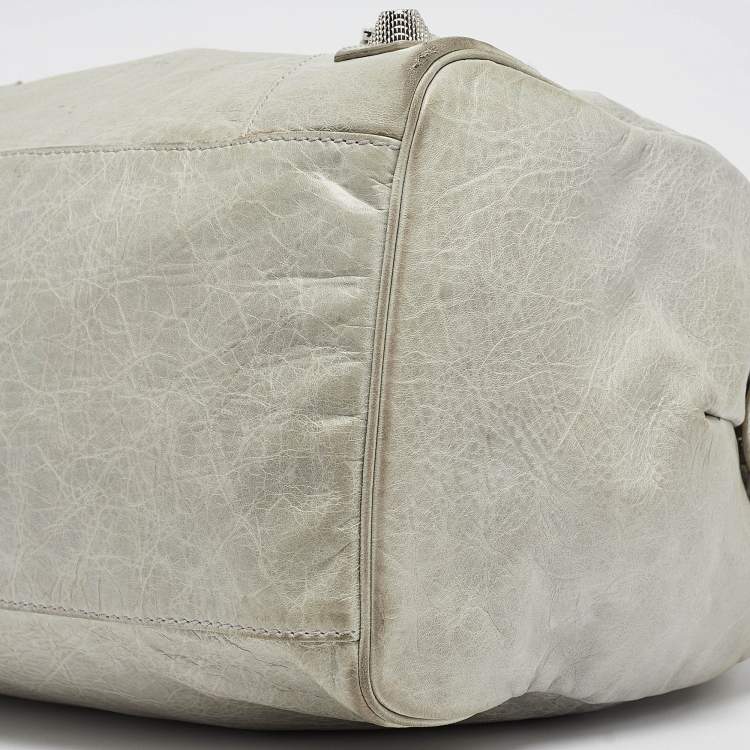 Pre Owned Balenciaga Light Blue Leather GSH Mid Day Bag