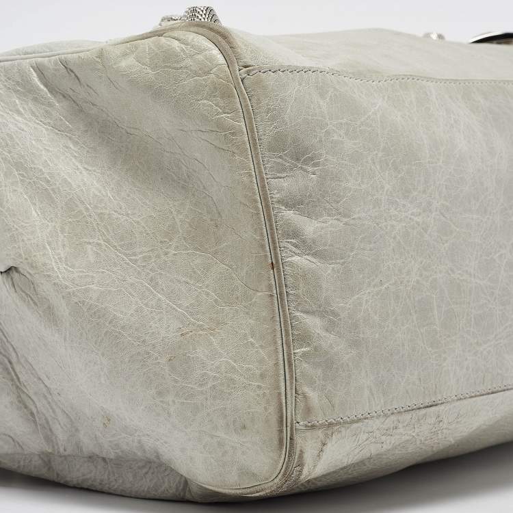 Pre Owned Balenciaga Light Blue Leather GSH Mid Day Bag