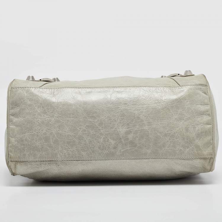 Pre Owned Balenciaga Light Blue Leather GSH Mid Day Bag