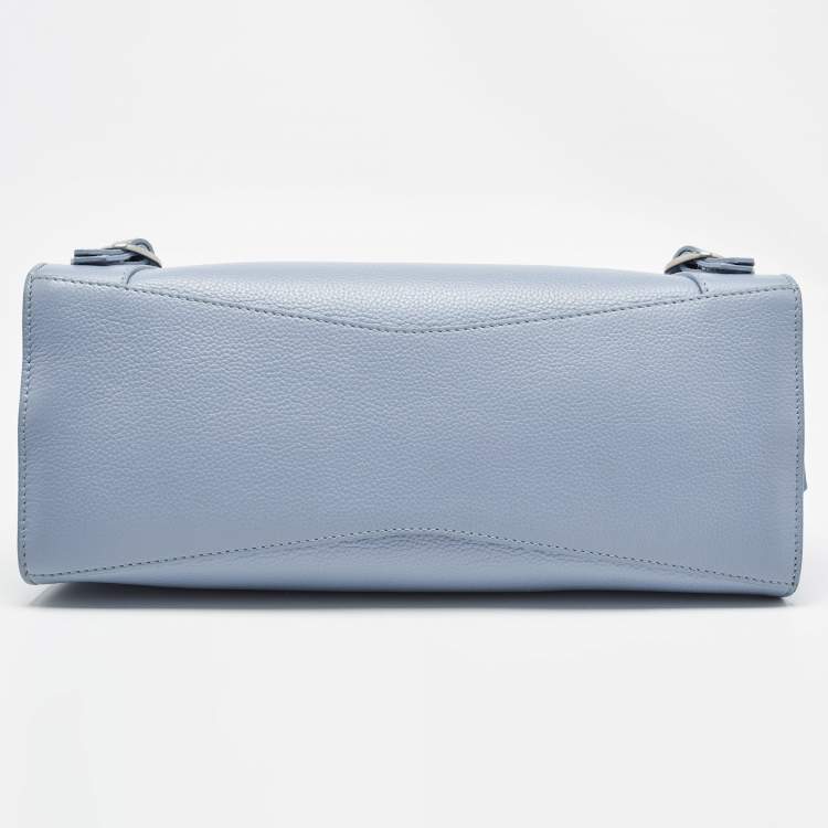 Pre Owned Balenciaga Light Blue Leather Small Neo Classic Tote