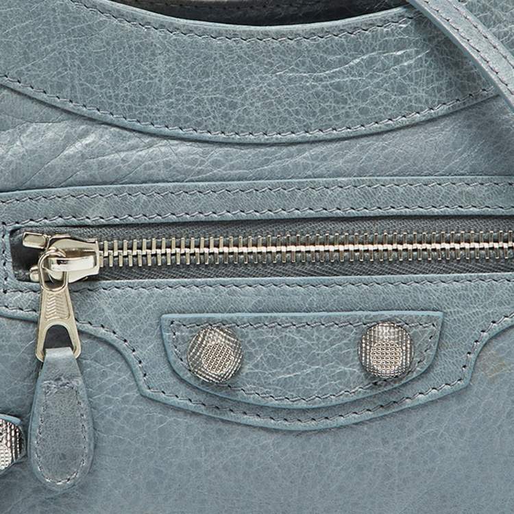 Pre Owned Balenciaga Blue Leather Classic Hip Crossbody Bag 