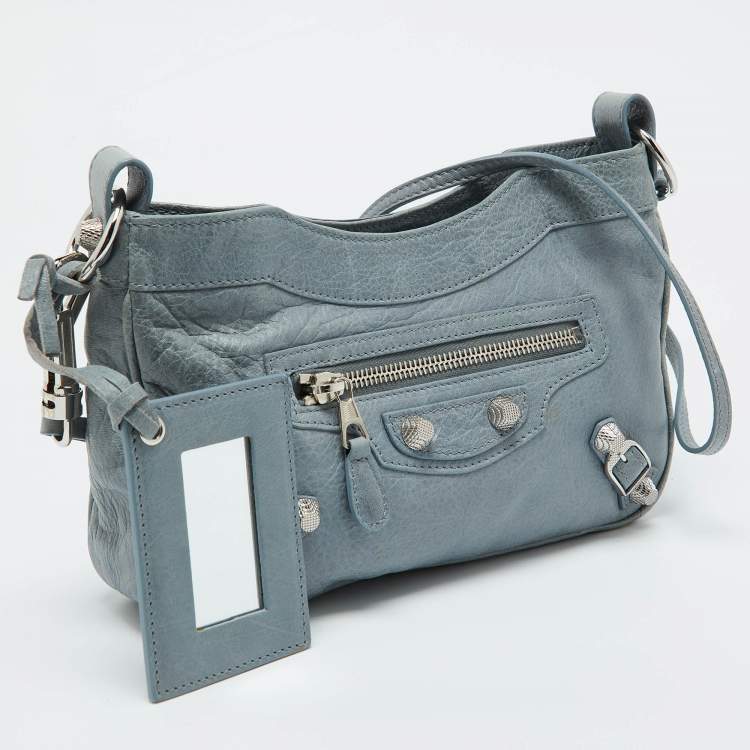 Pre Owned Balenciaga Blue Leather Classic Hip Crossbody Bag 