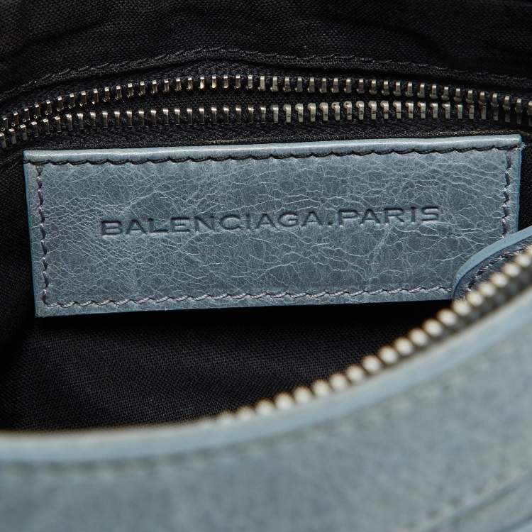 Pre Owned Balenciaga Blue Leather Classic Hip Crossbody Bag 