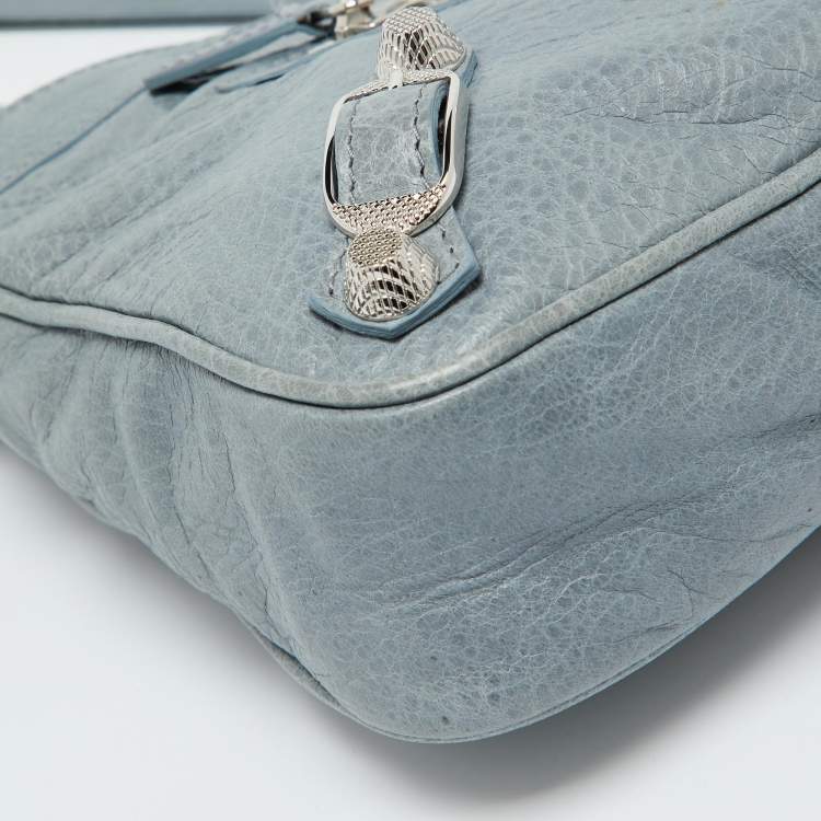 Pre Owned Balenciaga Blue Leather Classic Hip Crossbody Bag 