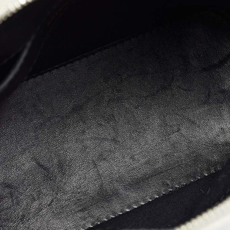 Pre Owned Balenciaga White Croc Embossed Leather XXS Ville Satchel