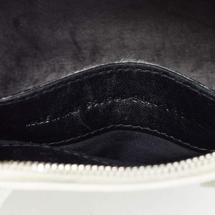 Pre Owned Balenciaga White Croc Embossed Leather XXS Ville Satchel