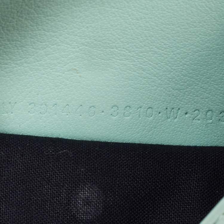 Pre Owned Balenciaga Mint Green Leather Mini Papier Wallet