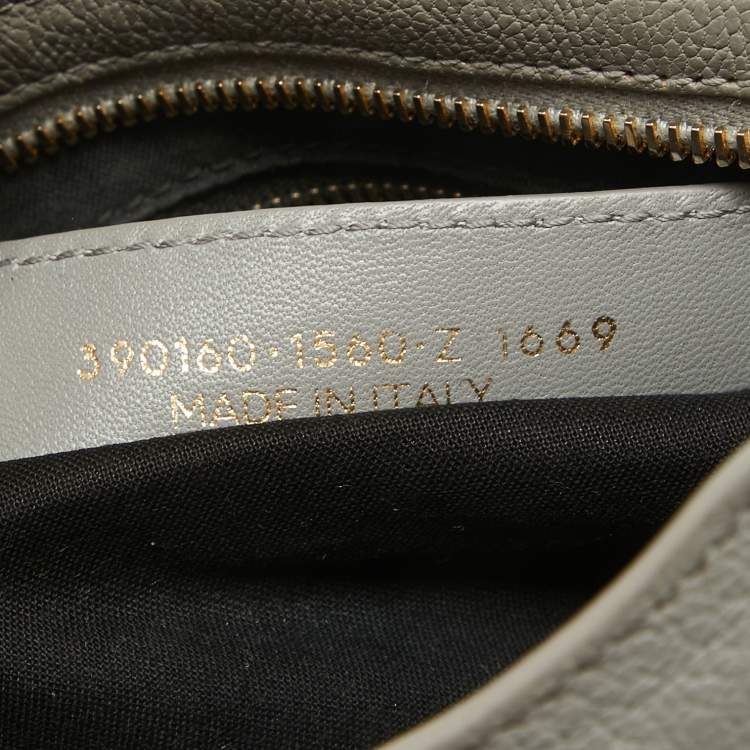 Pre Owned Balenciaga Grey Leather Mini Metallic Edge City Bag