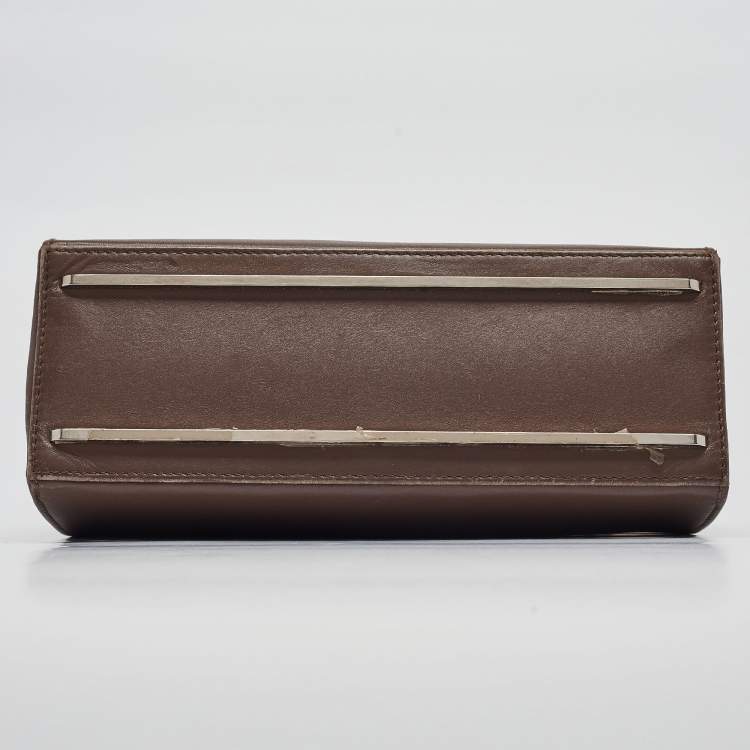 Pre Owned Balenciaga Taupe Leather Le Dix Cartable S Top Handle Bag