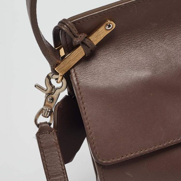 Pre Owned Balenciaga Taupe Leather Le Dix Cartable S Top Handle Bag